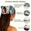 RODAILYCAY 4 PCS Hair Scarfs, Teeth Elastic Hair Scarf Headband, Triangle Kerchief, Head Hairband Bandanas view 3
