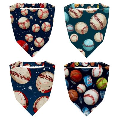 RODAILYCAY 4 Packs Hair Scarf, Chiffon Head Kerchief, Non Slip Triangle Headband Bandana for Women Girls, Baseball