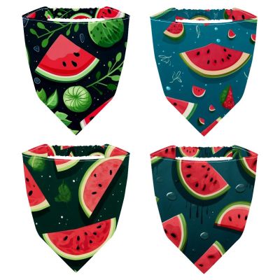 RODAILYCAY 4 Packs Hair Scarf Headband for Women, Watermelon Non Slip Head Covers, Elastic Triangle Head Scarf Bandana