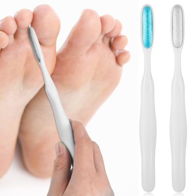 YBEATY 2Pcs Mini Foot File Precision Callus Remover Foot Files Callus Remover Scrubber Smooth Feet Heel Scraper for Between Toes Hard Skin Pedicures Hands in Shower Cracked Feet(White)