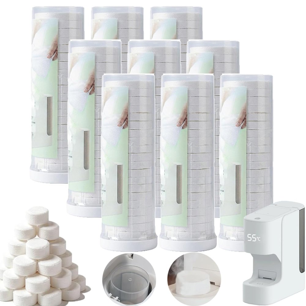 Hot Face Towel Refills, Disposable Compressed Face Towel for Smart Hot Facial Towel Warmer-60/120/180 Pcs Options (180 Pcs)