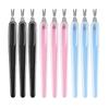 9 PCS Cuticle Remover Tool Set, Cuticle Trimmer Tool with Pusher & Cutter, Cuticle Fork, Cuticle Knife, Nail Skin Remover Kit with Pearlescent Non-Slip Handles (Black Blue Pink) view 1