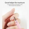 9 PCS Cuticle Remover Tool Set, Cuticle Trimmer Tool with Pusher & Cutter, Cuticle Fork, Cuticle Knife, Nail Skin Remover Kit with Pearlescent Non-Slip Handles (Black Blue Pink) view 3
