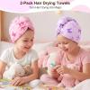 Kids Microfiber Hair Towel Wrap 2Pack Absorbent Hair Drying Turban for Girl view 2