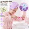 Kids Microfiber Hair Towel Wrap 2Pack Absorbent Hair Drying Turban for Girl view 3