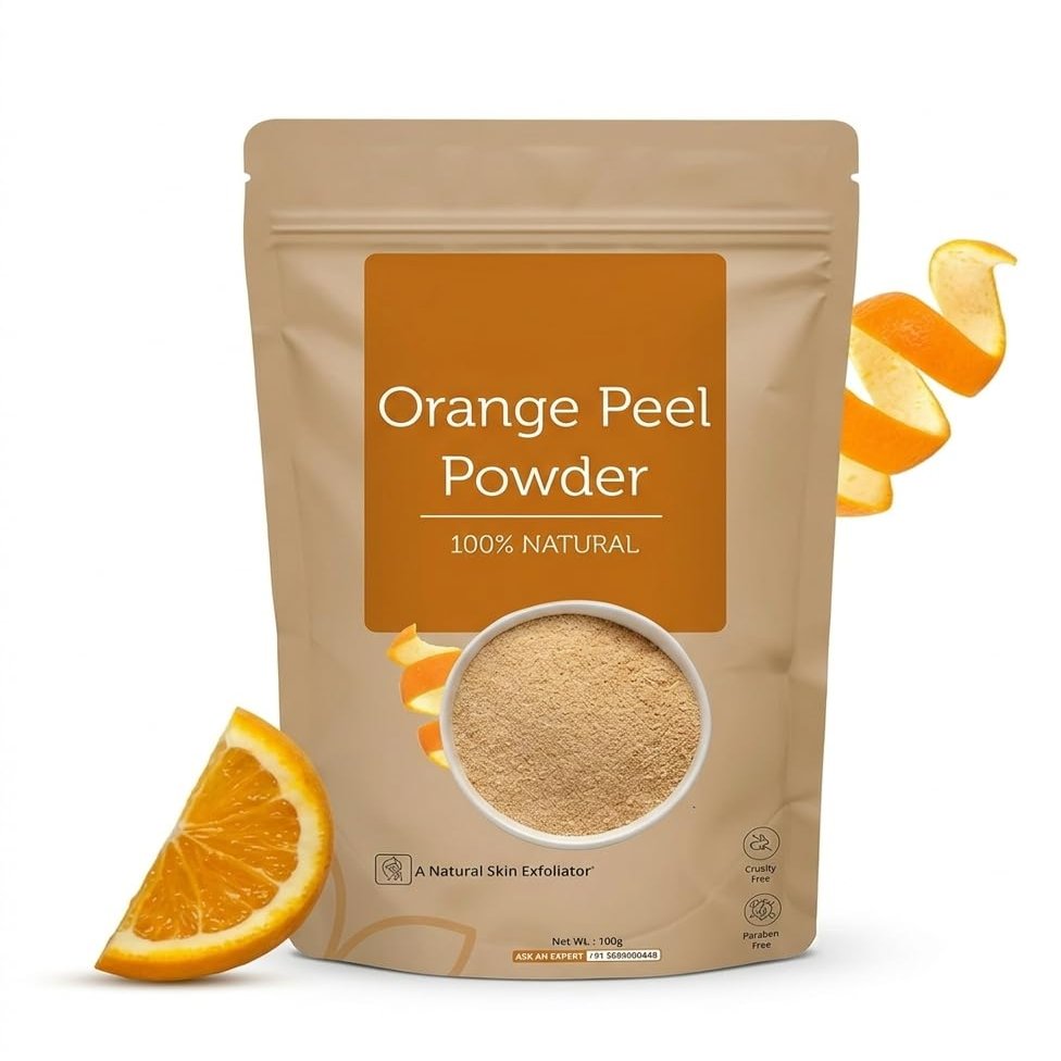 Orange Peel Powder 100g for Men & Women | Natural Skin Exfoliating Powder