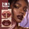 Dark Brown Metallic Lipstick Lip Liner Combo Glitter Lipsticks for Women view 3