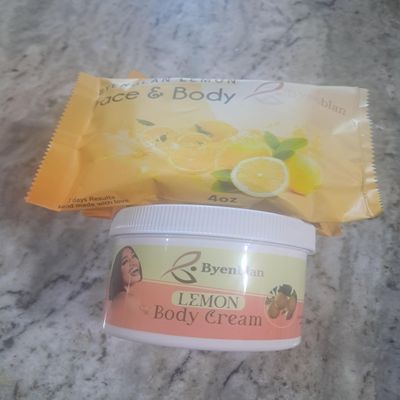 Byenblan LLC lemon soap face and body& body lotion set,(packs of 2)