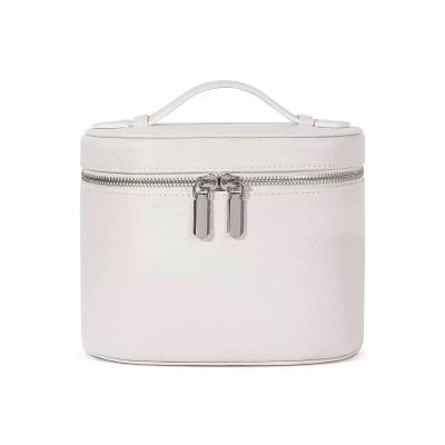 kinganrun Pu cosmetic bags, travel toiletry bag, portable detachable large-capacity storage bag,(White)