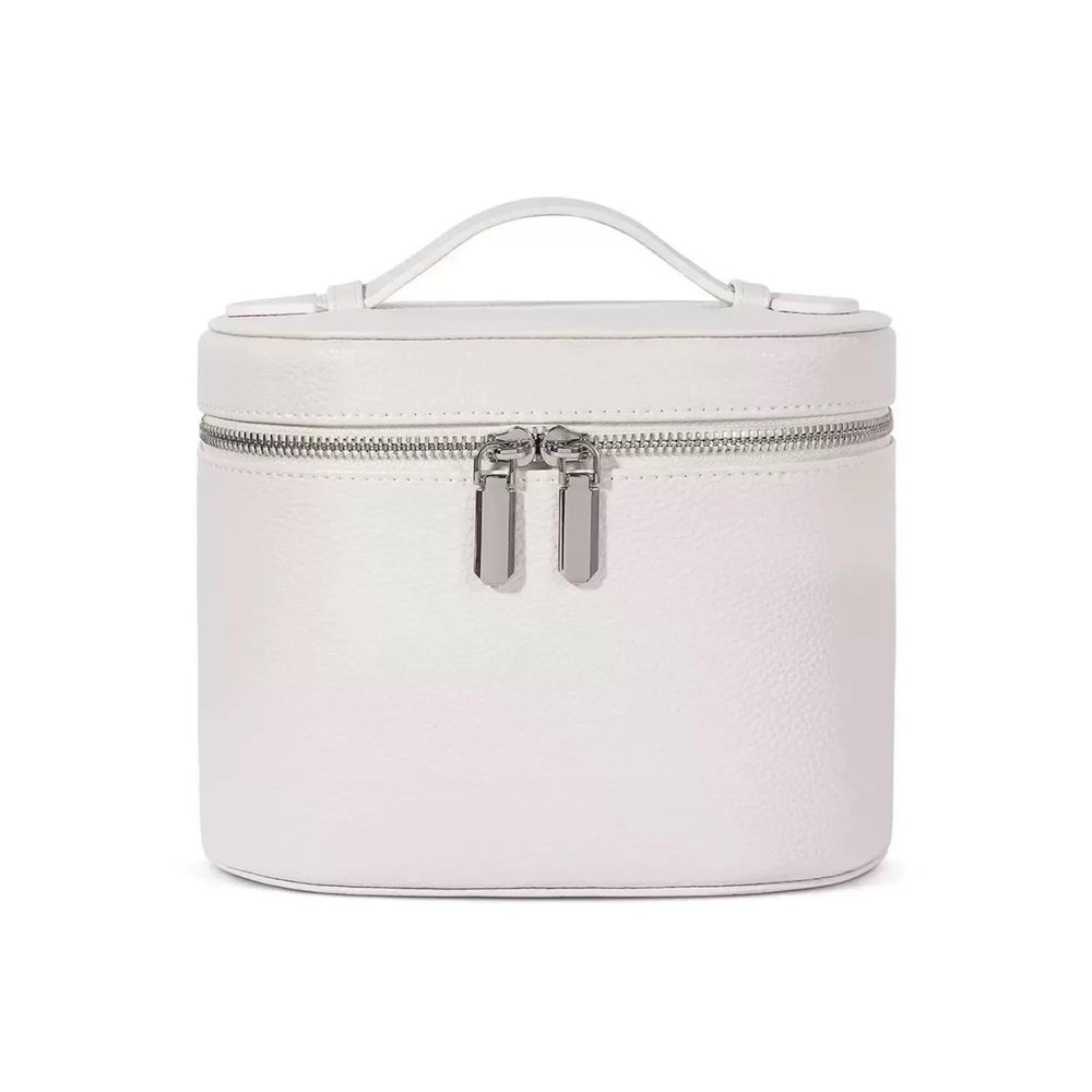 kinganrun Pu cosmetic bags, travel toiletry bag, portable detachable large-capacity storage bag,(White)