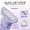 Female 5-in-1 Electric Bikini Shaver, Waterproof and Painless Public Shaver, Female Leg, face and Armpit Shaver, 5-piece Bikini Shaver (SS816 Digital Display Double-Head [Purple]) view 2