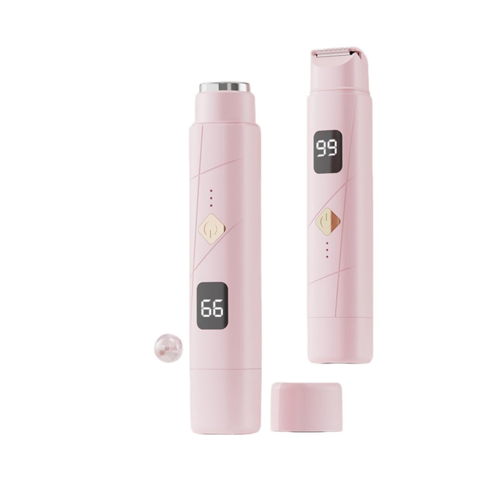 Female 5-in-1 Electric Bikini Shaver, Waterproof and Painless Public Shaver, Female Leg, face and Armpit Shaver, 5-piece Bikini Shaver (SS816 Digital Display Double-Head [Pink])
