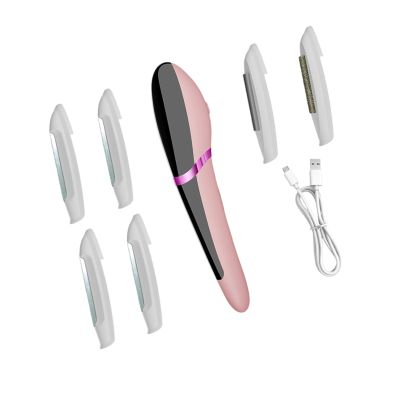 Electric Facial Hair Remover with LED Light for Gentle Removal and Skin Exfoliation Travel Size Remover