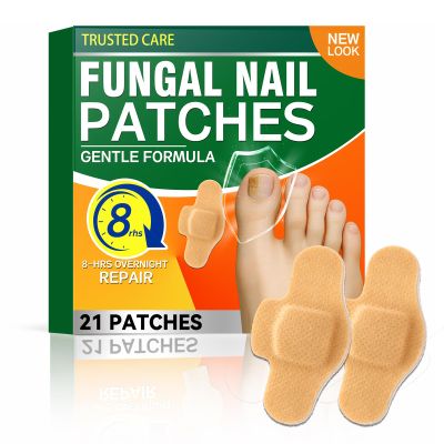 Fungal Nail Patches 21 PCS, Toenail Fungus Treatment Extra Strength, Hydrogel Nail Repair Patches for Overnight Use, Helps Improve Appearance of Damaged and Discolored Nails, Non-Slip (21P)