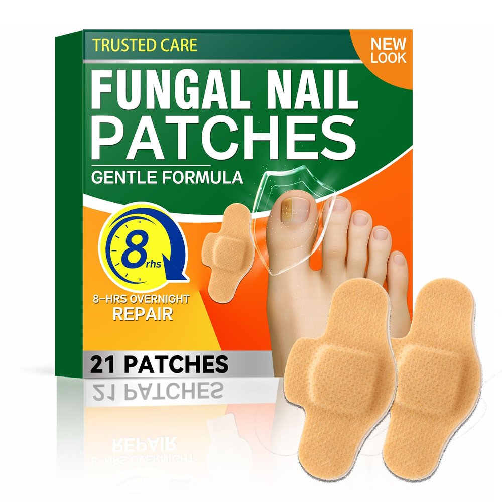 Fungal Nail Patches 21 PCS, Toenail Fungus Treatment Extra Strength, Hydrogel Nail Repair Patches for Overnight Use, Helps Improve Appearance of Damaged and Discolored Nails, Non-Slip (21P)
