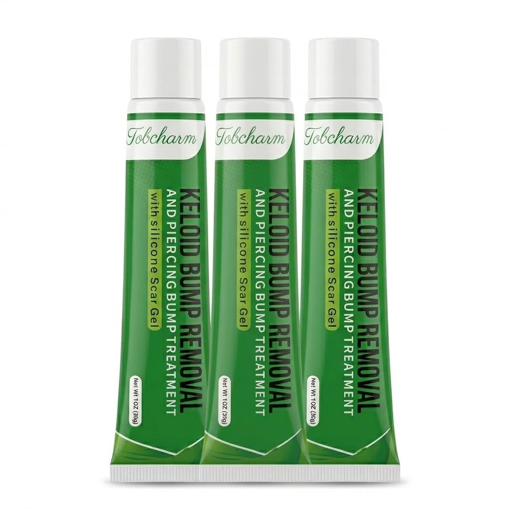 Advanced Keloid Bump Removal Gel (3 Packs): Silicone Keloid Scar Removal Cream for Scars from Piercing, Surgical Marks, Acne, and Burns, Keloid Treatment for Ears, Face, and Body with Healing Formula