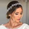 JHOO Bridal Crystal Rhinestone Headband for Wedding and Prom, Elegant Lightweight Hair Piece for Updo and Loose Hair Styles view 2