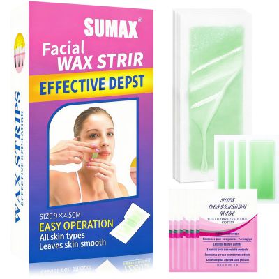 72 Pcs Wax Strips for Hair Removal, Wax Strips for Women & Men, All Skin Types, Face, Eyebrow, Body, Arms, Legs, Chest, Back, Bikini, Hypoallergenic Odourless, Green