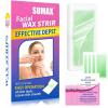 72 Pcs Wax Strips for Hair Removal, Wax Strips for Women & Men, All Skin Types, Face, Eyebrow, Body, Arms, Legs, Chest, Back, Bikini, Hypoallergenic Odourless, Green view 1