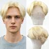 Men's Human Hair Full Lace Wig 150Density Honey Blonde 613# view 1