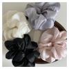 Pearl Sheen Hair Scrunchies For Women High Gloss Bands Thick Elastic Ponytail Holders Elegant(PURPLE) view 2