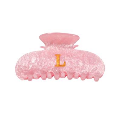 Acrylic Initial Cute Hair Clips Easter Birthday Gift for Women Teens Fashion Pink Glitter Hair Claw Clips Large Hair Clip Bridesmaid Gifts L