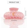 Acrylic Initial Cute Hair Clips Easter Birthday Gift for Women Teens Fashion Pink Glitter Hair Claw Clips Large Hair Clip Bridesmaid Gifts L view 2