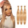 Color 27 Human Hair Bundles Honey Blonde Straight Bundles 28 30 32 Inch Unproceesed Virgin Blonde Straight Bundle Human Hair Extensions 50 Gram Per Bundle 3 Bundle view 1