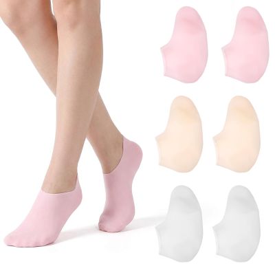 3Pairs Silicone Socks for Dry Cracked Feet Women, New Upgrade Thickened Moisturizing Foot Mask Exfoliating Silicone Socks, Spa Gel Moisturizer Sock Foot Care After Pedicure