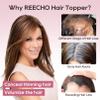REECHO 10" Real Human Hair Topper for Women with Thinning Hair, Clip-in Crown Hairpiece for Instant Volume and Gray Root Coverage Real Hair Toppers Wiglett, Standard Base, White Blonde view 4