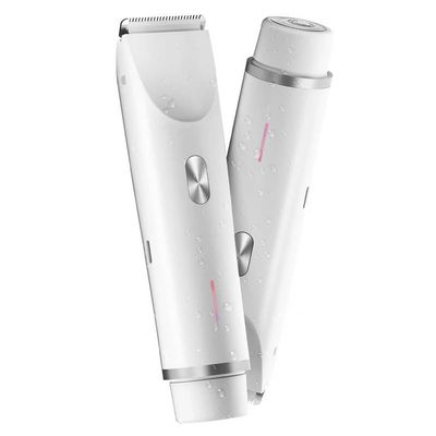 Women's Electric Hair Removal Device for Body, Bikini & Underarm, Painless Skin-Friendly Trimmer with Anti-Scratch Blade (White)