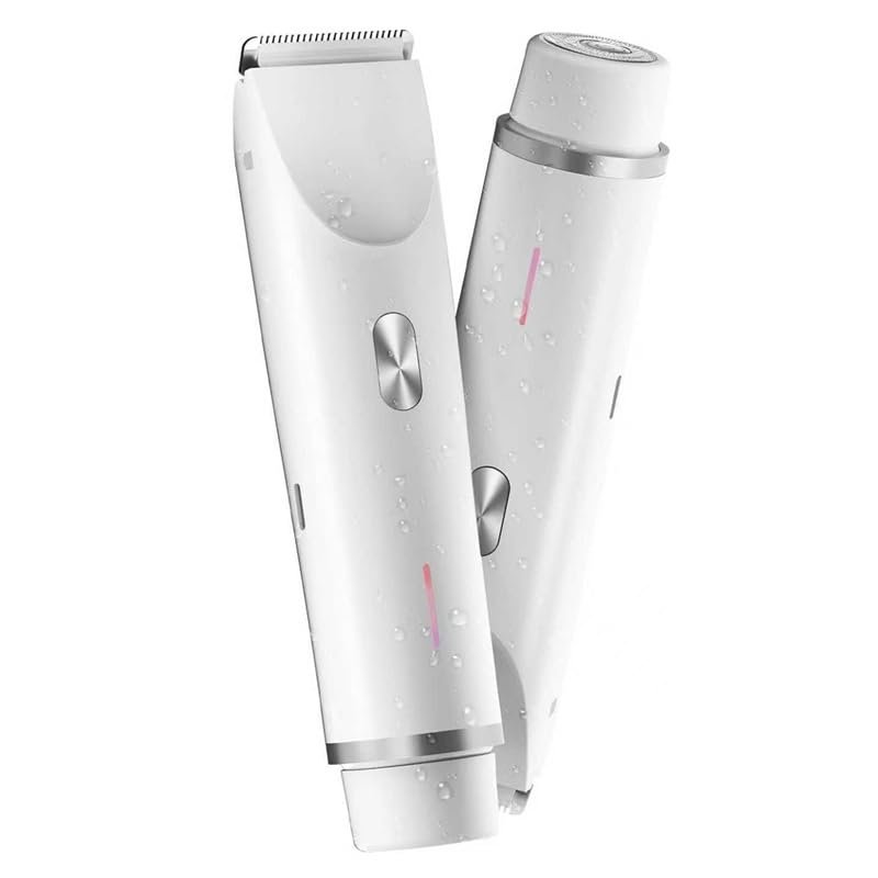 Women's Electric Hair Removal Device for Body, Bikini & Underarm, Painless Skin-Friendly Trimmer with Anti-Scratch Blade (White)