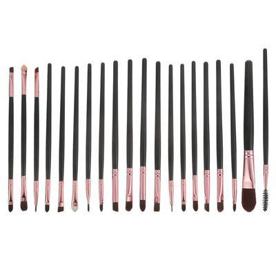 NUSITOU 20pcs Rose Gold Eye Makeup Brush Set with Soft Synthetic Bristles, Long Wooden Handle Cosmetics Tool for Face Powder and Eyebrow Application, Portable Beauty Makeup Brushes