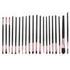 NUSITOU 20pcs Rose Gold Eye Makeup Brush Set with Soft Synthetic Bristles, Long Wooden Handle Cosmetics Tool for Face Powder and Eyebrow Application, Portable Beauty Makeup Brushes view 1