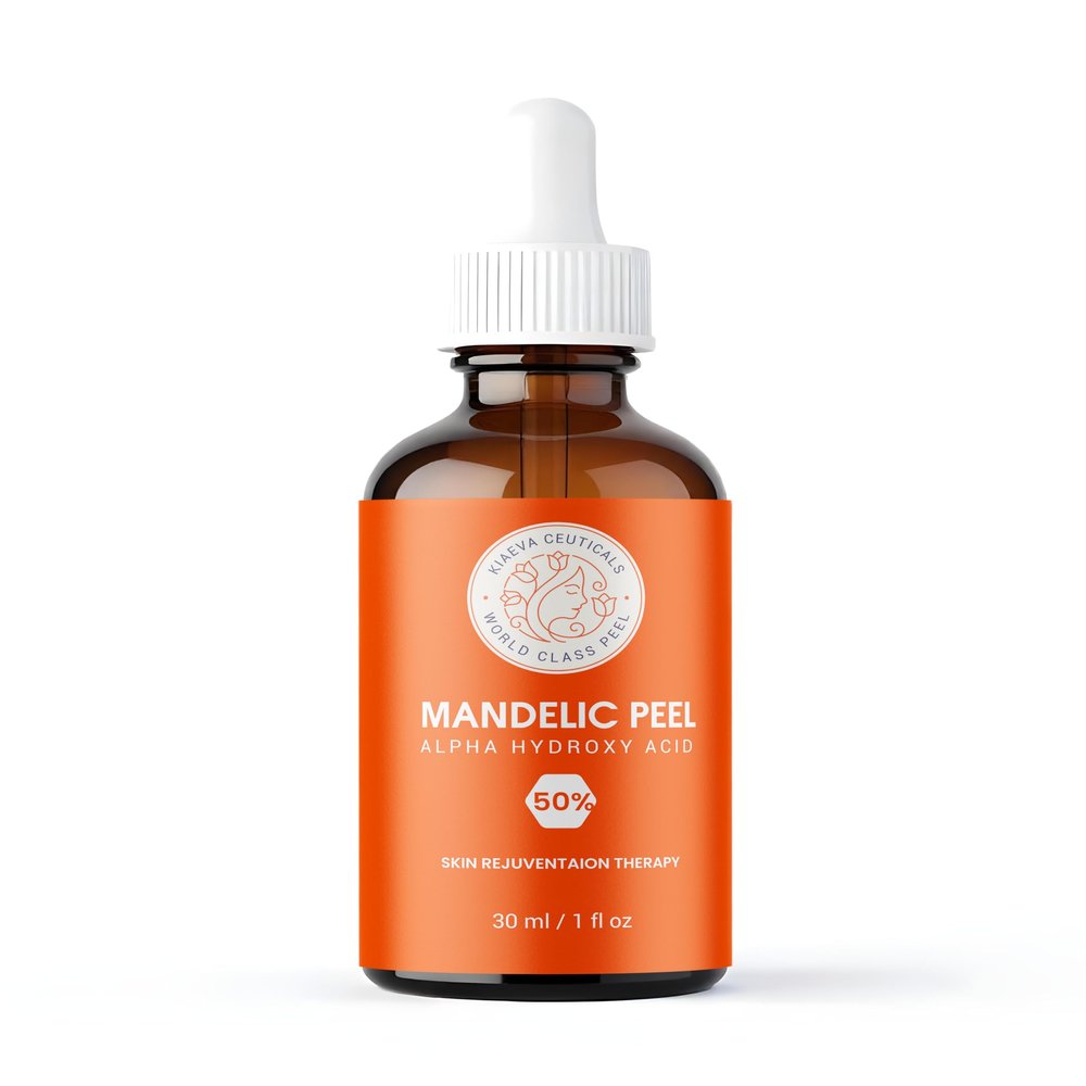 Mandelic Acid 50% AHA Chemical Peel Facial Exfoliating Solution for Smoother, Brighter Looking Skin Gentle Alpha Hydroxy Acid Treatment for Texture & Radiance 1 fl oz (30ml)