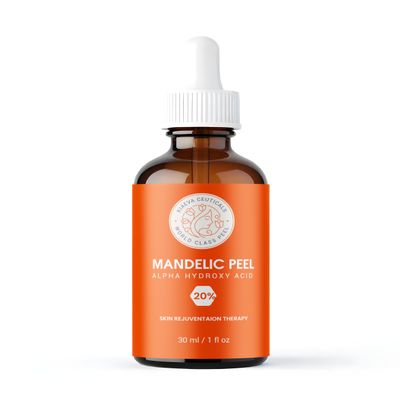 Mandelic Acid 20% AHA Chemical Peel Facial Exfoliating Solution for Smoother, Brighter Looking Skin Gentle Alpha Hydroxy Acid Treatment for Texture & Radiance 1 fl oz (30ml)