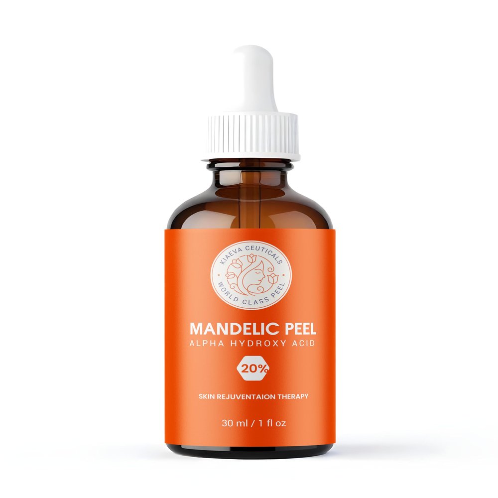 Mandelic Acid 20% AHA Chemical Peel Facial Exfoliating Solution for Smoother, Brighter Looking Skin Gentle Alpha Hydroxy Acid Treatment for Texture & Radiance 1 fl oz (30ml)