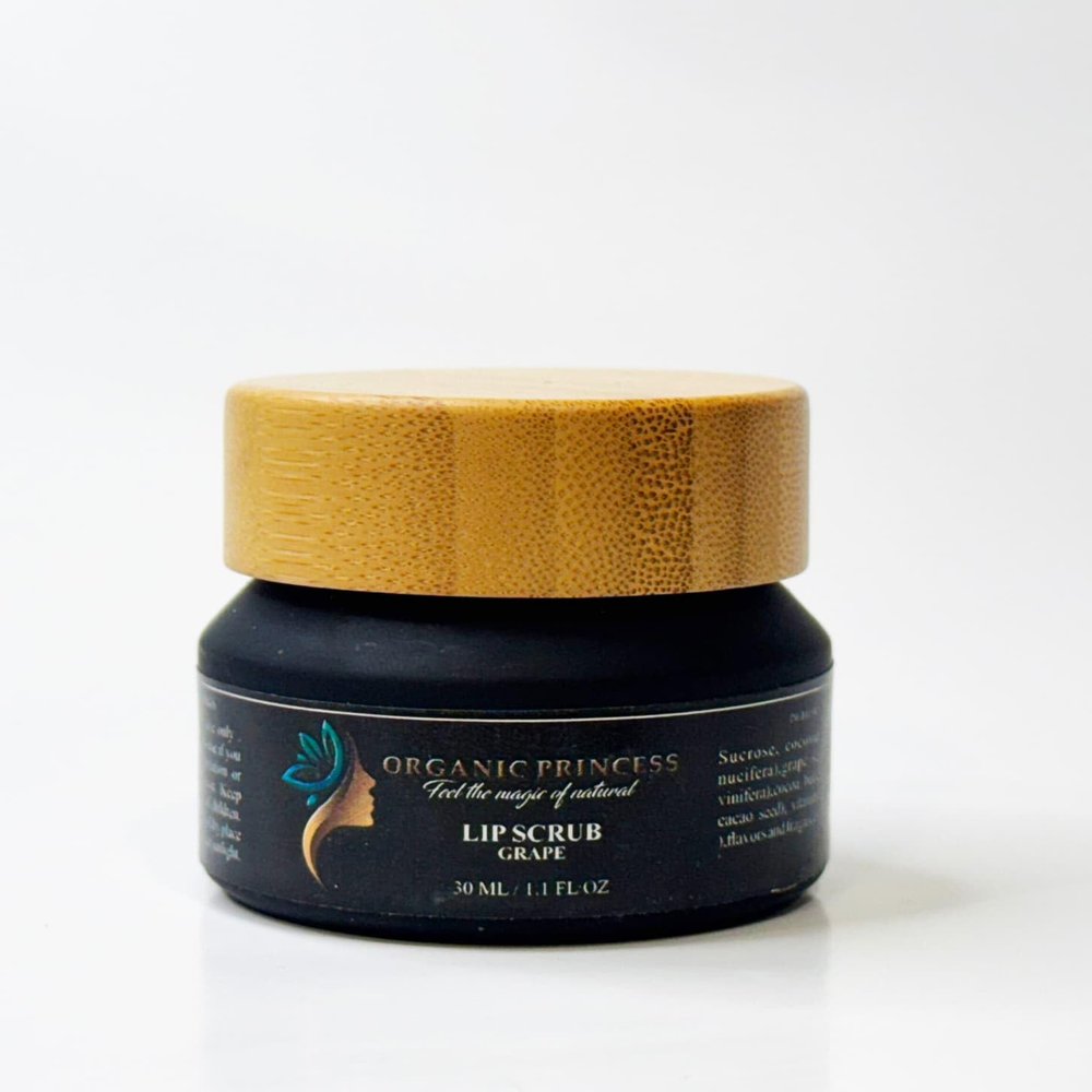 Organic Princess Lip Scrub, Grape, Exfoliates and Regenerates Skin, 1.1 fl oz