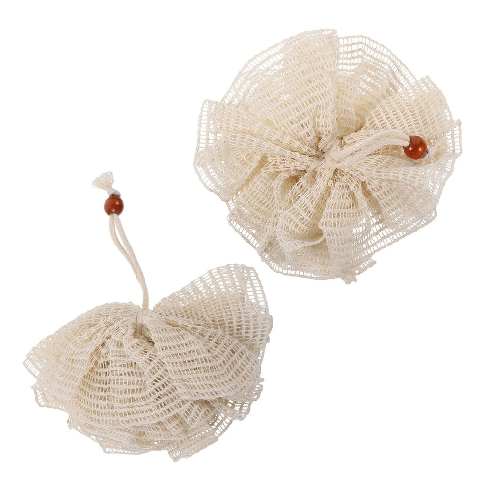 2Pcs Ramie Fiber Shower Scrubber Balls for Exfoliating Bath Cleaning