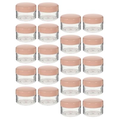 LOLIPPYY 20pcs Pink Refillable Cosmetic Containers Small Facial Cream Jars Travel Skincare Sub Containers with Lids for Multipurpose Use