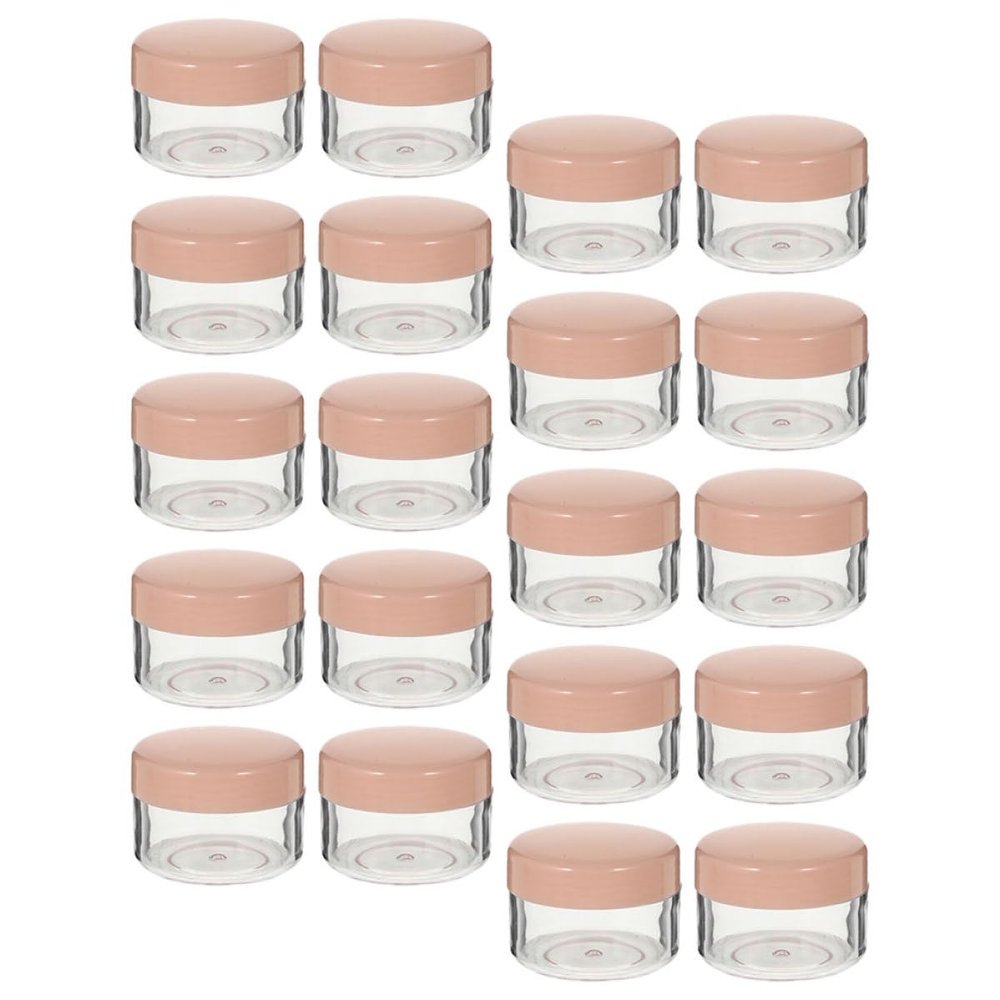 LOLIPPYY 20pcs Pink Refillable Cosmetic Containers Small Facial Cream Jars Travel Skincare Sub Containers with Lids for Multipurpose Use