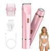 Bikini Trimmer for Women, Electric Shaver for Women, IPX7 Waterproof Bikini Razor for Pubic Hair, Underarms, Sensitive Areas, Pink view 1