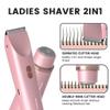 Bikini Trimmer for Women, Electric Shaver for Women, IPX7 Waterproof Bikini Razor for Pubic Hair, Underarms, Sensitive Areas, Pink view 3