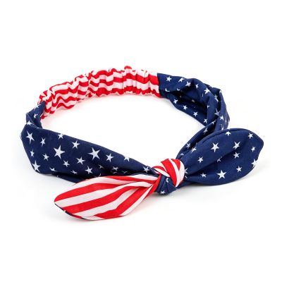 Sdfvsdg American Flag Headbands 4th of July Red White Blue Patriotic Knotted Bow Hair Bands USA Flag Hair Accessories for Women Girls
