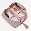 Cabbrix Travel Makeup Bag, Extra Large Capacity 3 Pcs Set Cosmetic Bag for Women, Waterproof PU Leather, Flat Open Portable Toiletry Bag for Skincare, Brushes & Travel Essentials (Purple) view 2