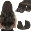 GOO GOO Clip in Hair Extensions Real Human Hair Brown Remy Extensions view 1