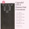 GOO GOO Clip in Hair Extensions Real Human Hair Brown Remy Extensions view 2