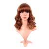 MapofBeauty 14 Inch Short Curly Women Flat Bangs Bob Wig, Ginger Orange view 1