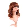 MapofBeauty 14 Inch Short Curly Women Flat Bangs Bob Wig, Ginger Orange view 2
