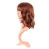 MapofBeauty 14 Inch Short Curly Women Flat Bangs Bob Wig, Ginger Orange view 3